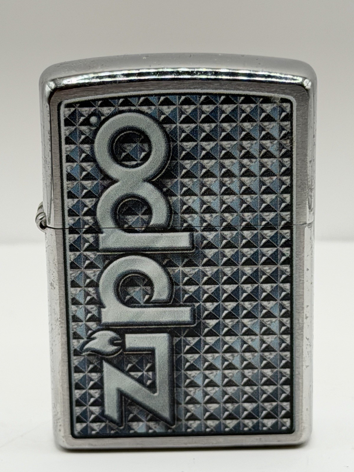 Vintage 2012 Zippo Logo 3D Abstract Chrome Zippo Lighter New B39