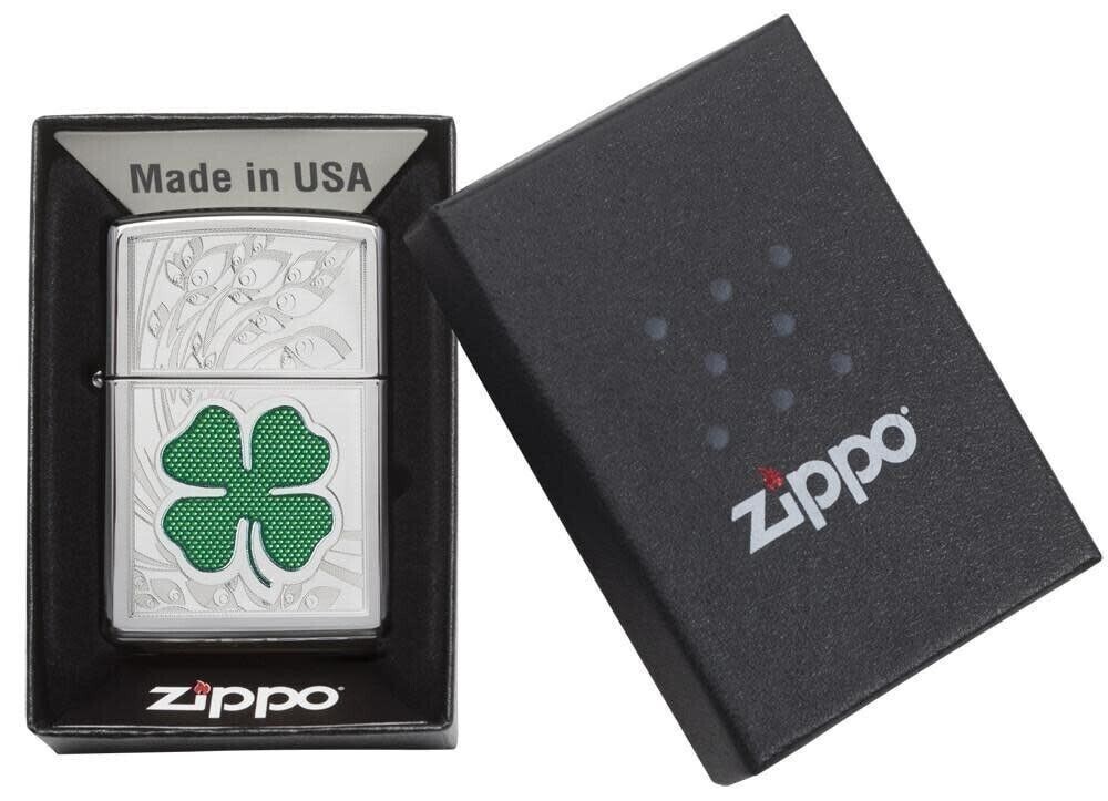 Zippo Clover High Polish Chrome 24699