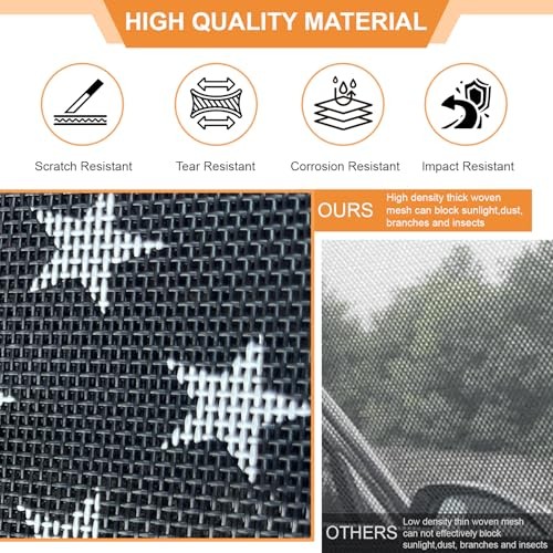 Soft Rear Window Net & Transparent Dust Screen with USA Flag Design –