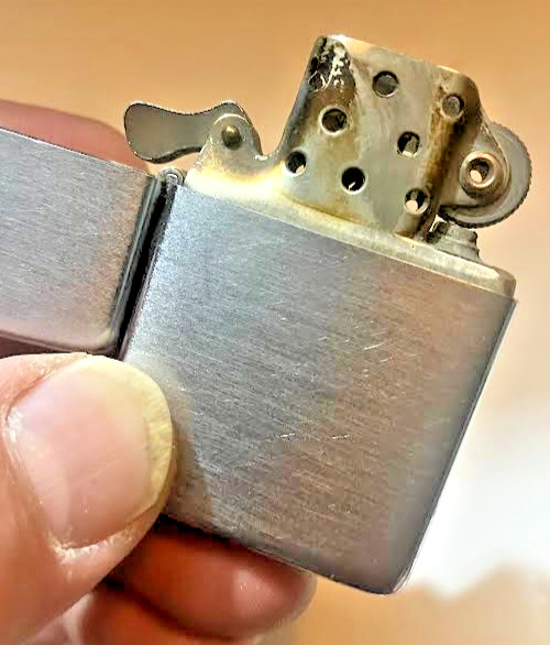 Scarce 1946 Brushed Chrome 3 Barrel Hinge ZIPPO Lighter with Orig Insert EX