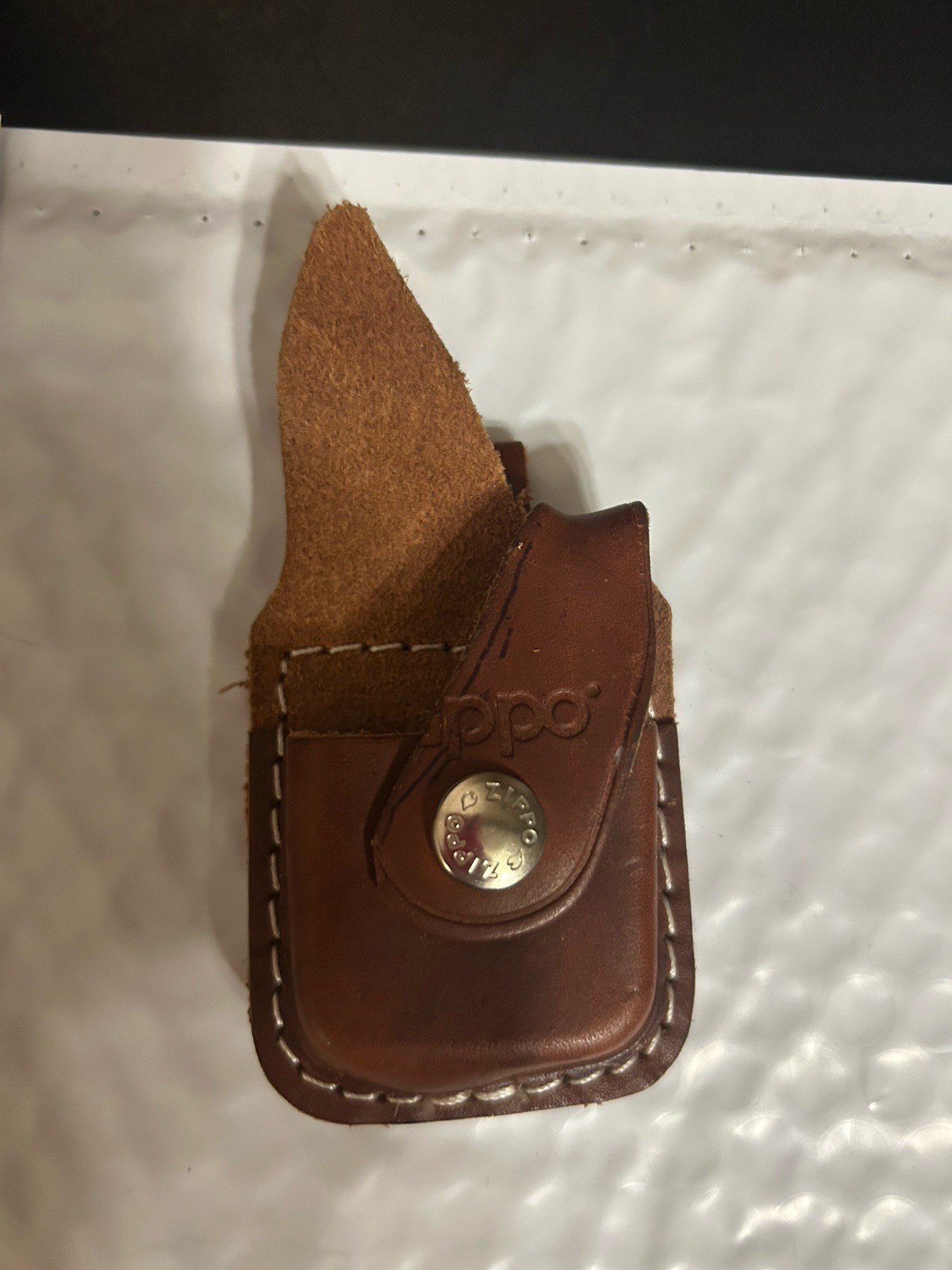 Zippo Brown Genuine Leather Lighter Pouch/Case/Holder Belt Clip Sheath