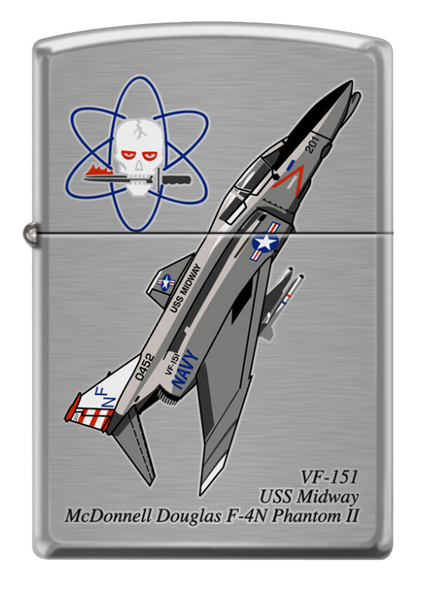 VF-151 Vigilantes F-4 Phantom Squadron Zippo MIB USS Midway Brushed Chrome
