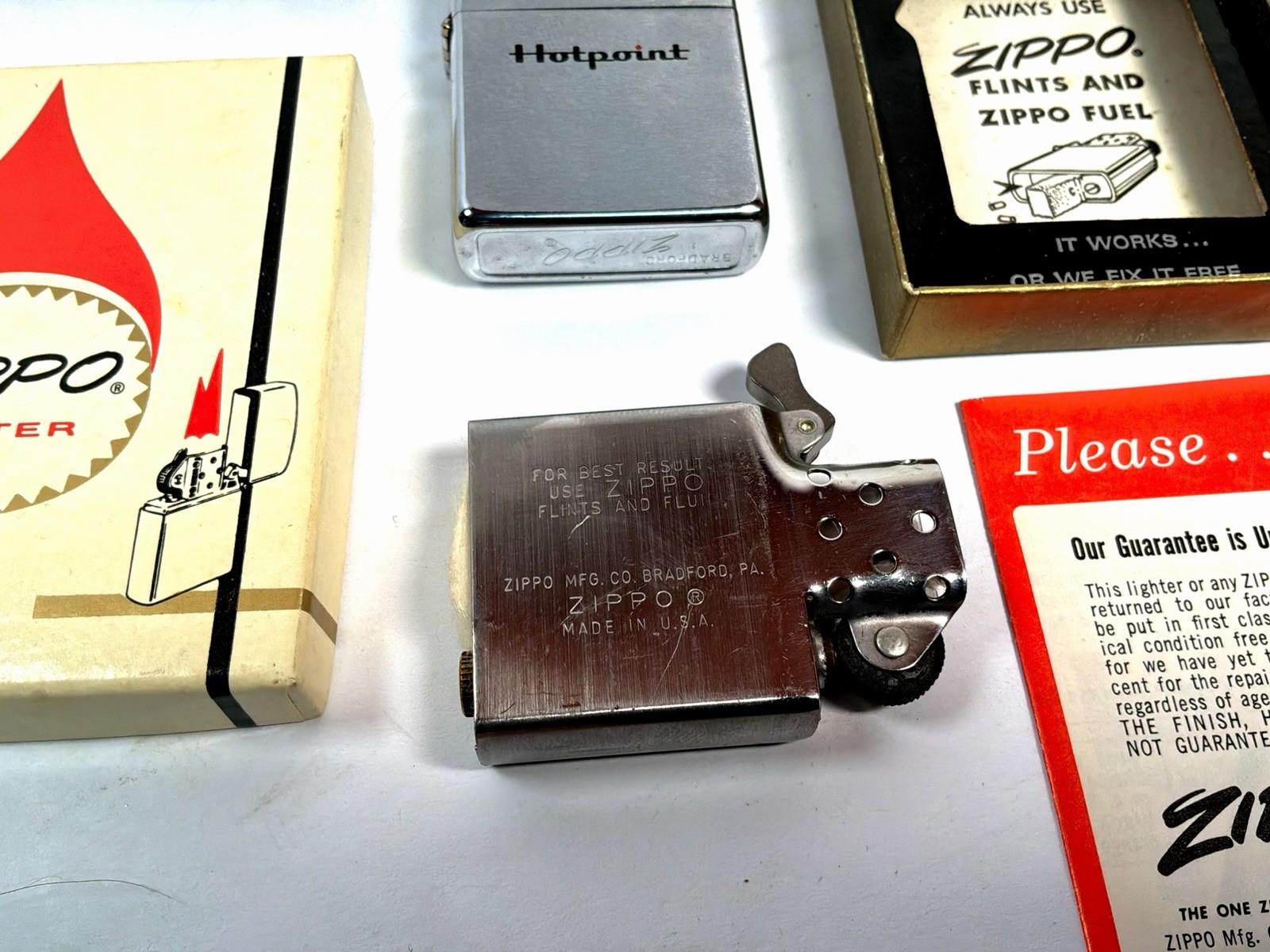Vintage 1973 Zippo Lighter Hotpoint Advertising MIB Unfired W/ Info BookletA++++