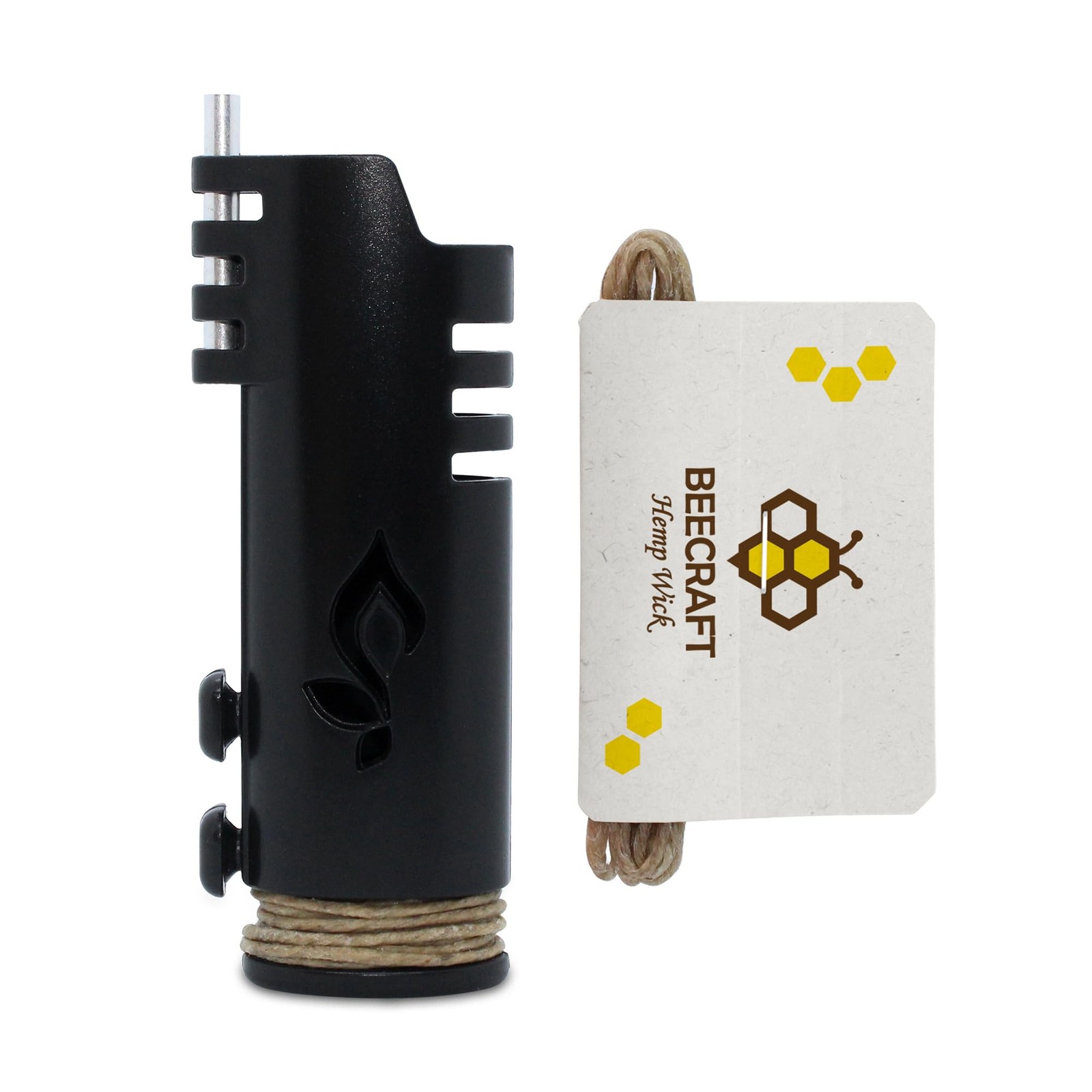 Wrapper Hemp Wick Lighter (Black) 1 Count (Pack of 1), Black
