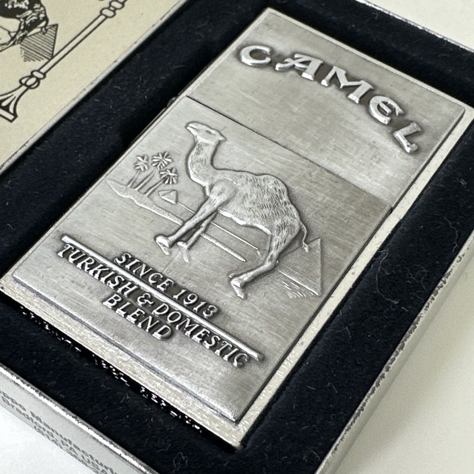 1997 Zippo Lighter Camel Cigarettes 1932 Replica Outside Hinge – Mint In The Box