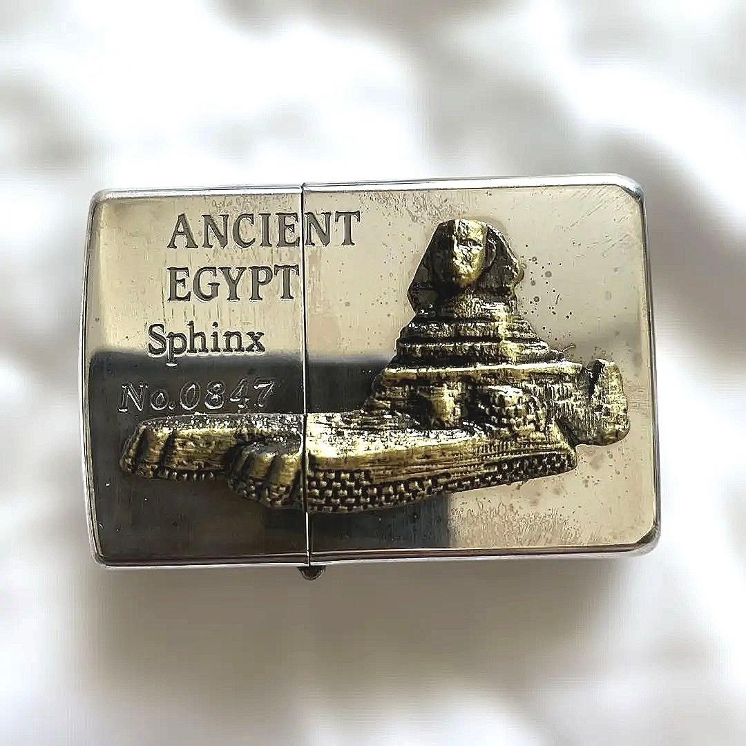 Zippo 1996 Sphinx Motif Lighter Ancient Egypt Museum Limited Gold Relief Unused