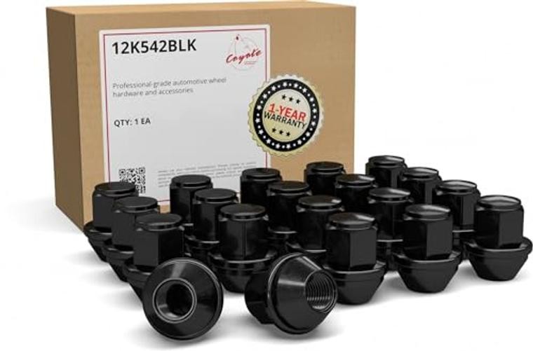20 Pcs Thread OEM Style Lug Nuts 1.45″ Long 13/16″ 1/2″-20 Black Factory Style