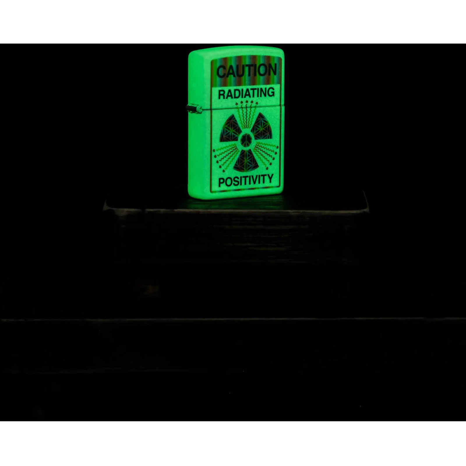 Zippo Windproof Lighter Glowing Positivity Design Glow-in-the-Dark Finish 46243