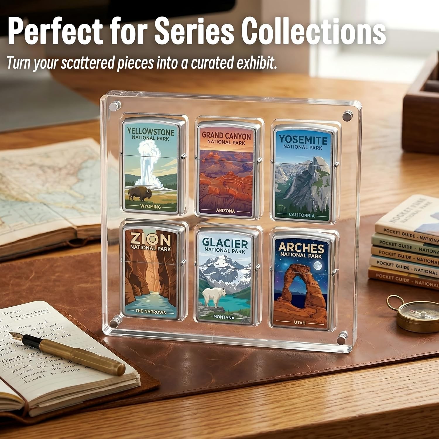 Lighter Case Compatible with Zippo Display Case for Lighter,Magnetic Clear Acryl