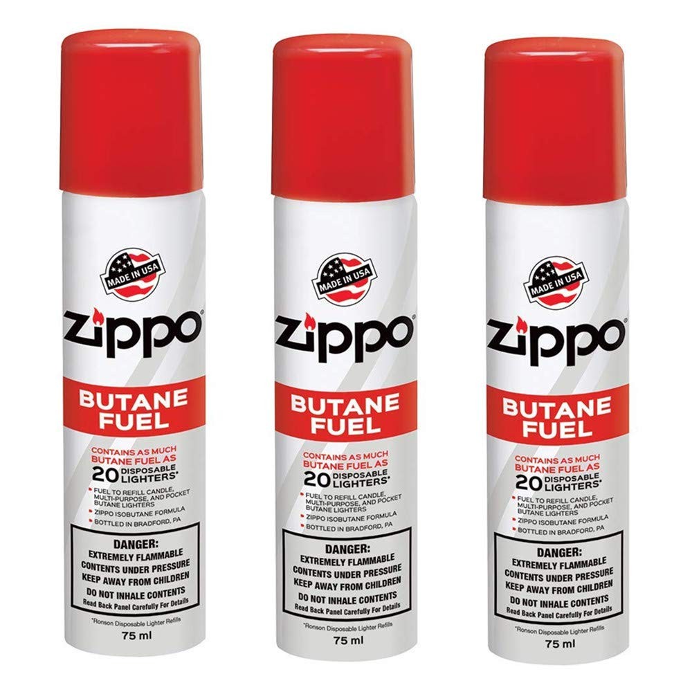 Zippo Premium Butane Fuel 3 Pack 1.48 oz 3 Count Butane Fuel