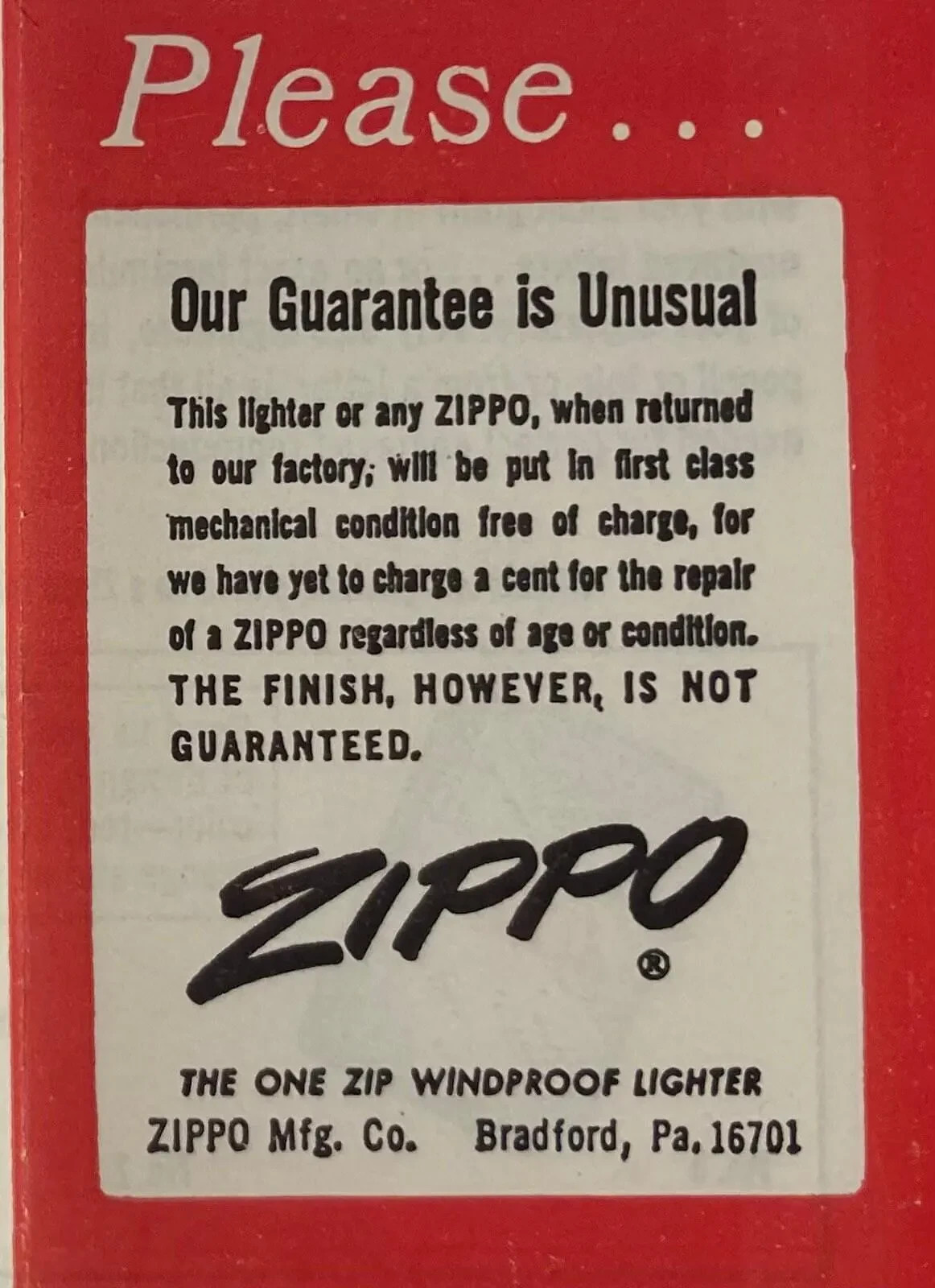Vintage Metal Zippo, Home of Friendly Bob Adams Service, General Finance Corpora