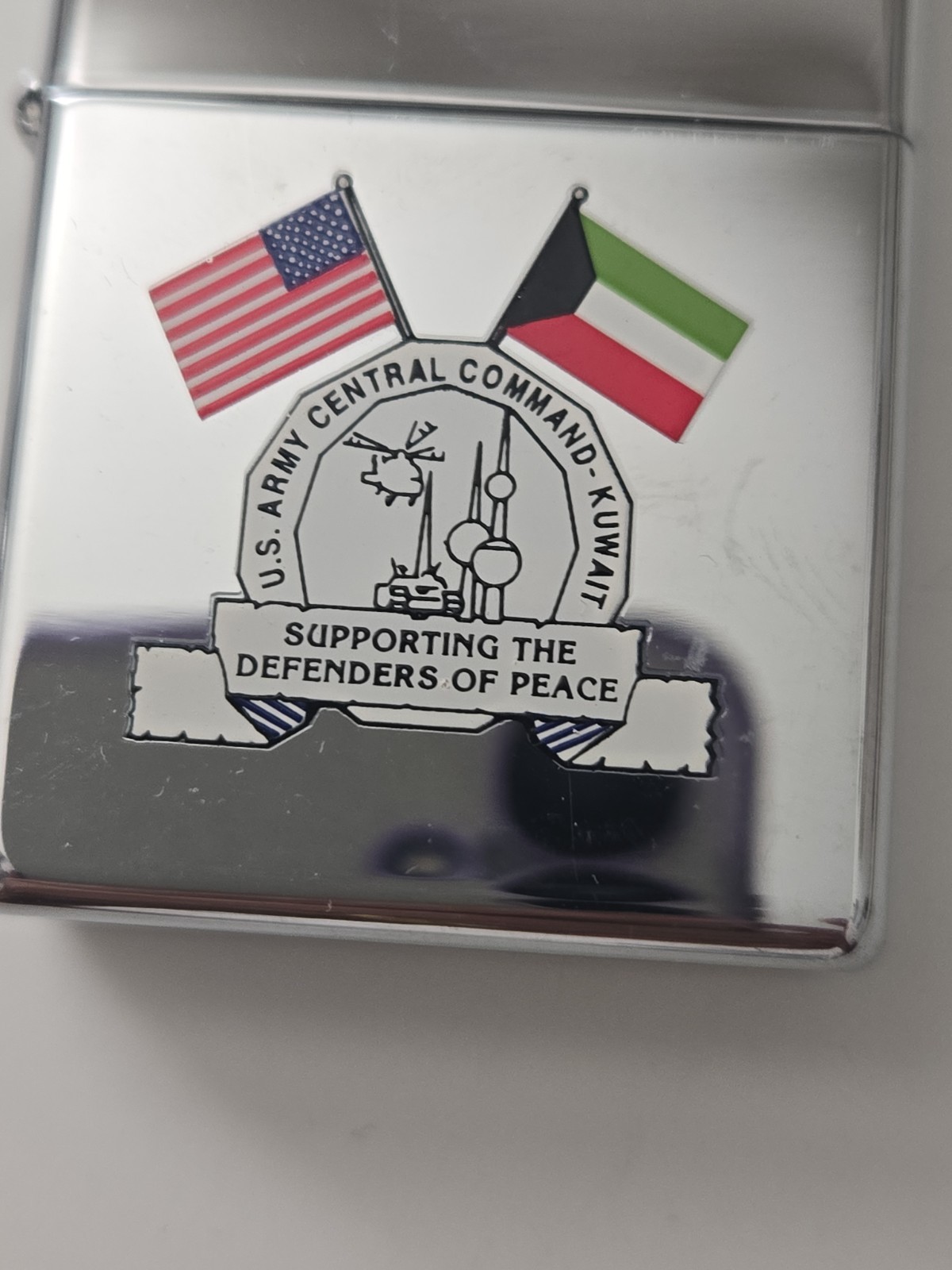 Zippo 2002 US Army Central Command Camp Doha Kuwait Chrome