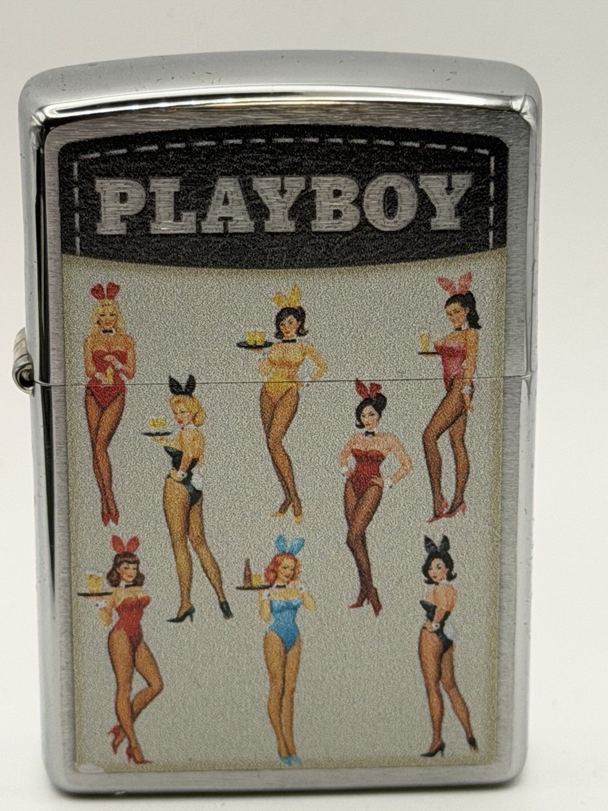 2023 Playboy Vintage Bunnies Chrome Zippo Lighter NEW 48478