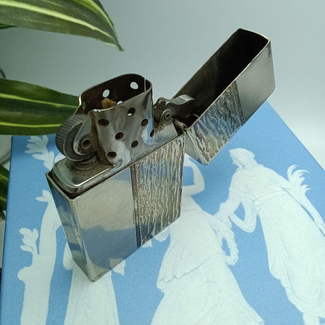 Zippo Vintage 1933 Engraved Silver Lighter Textured Used