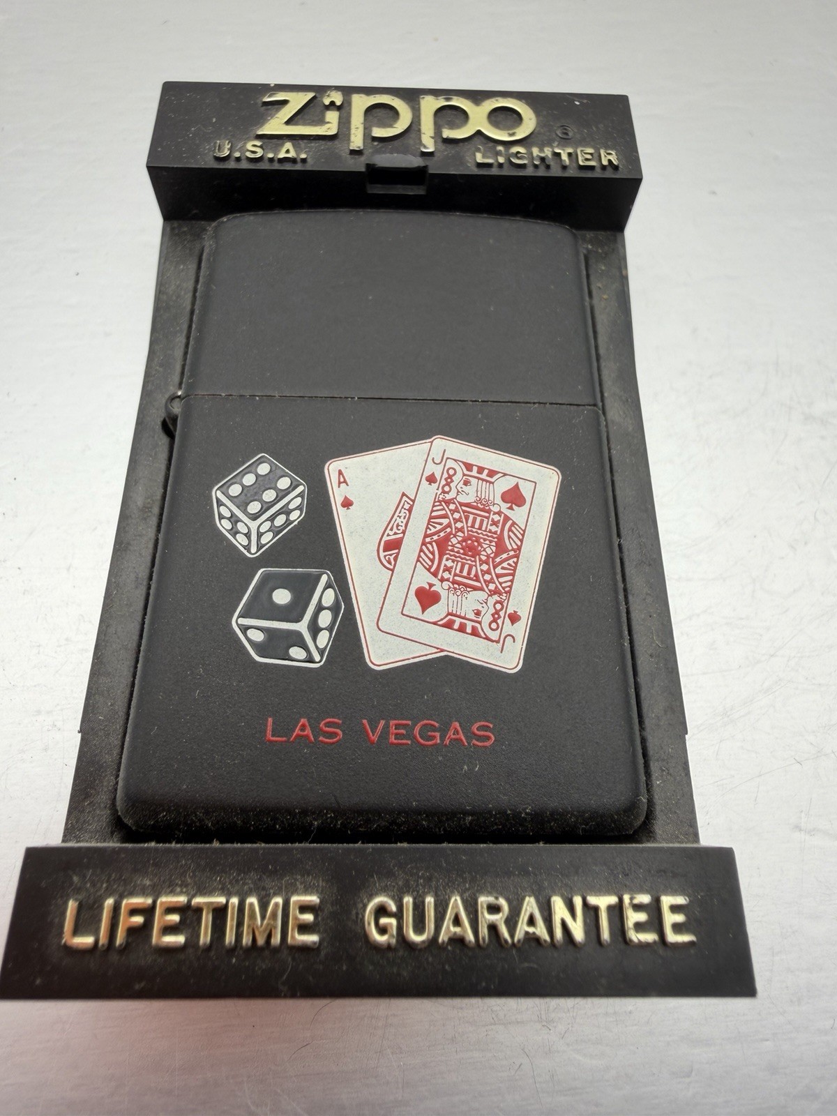 Vintage 1997 Black Jack Craps Las Vegas Black Matte Zippo Lighter NEW B50