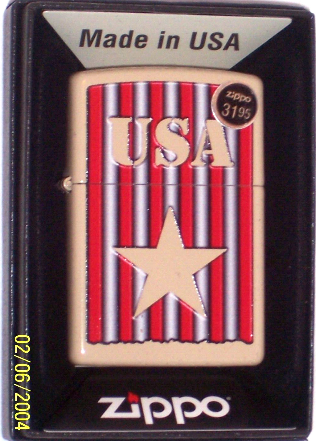 New Windproof US ZIPPO Oil Lighter 48204 American USA Star Flat Sand Color Case