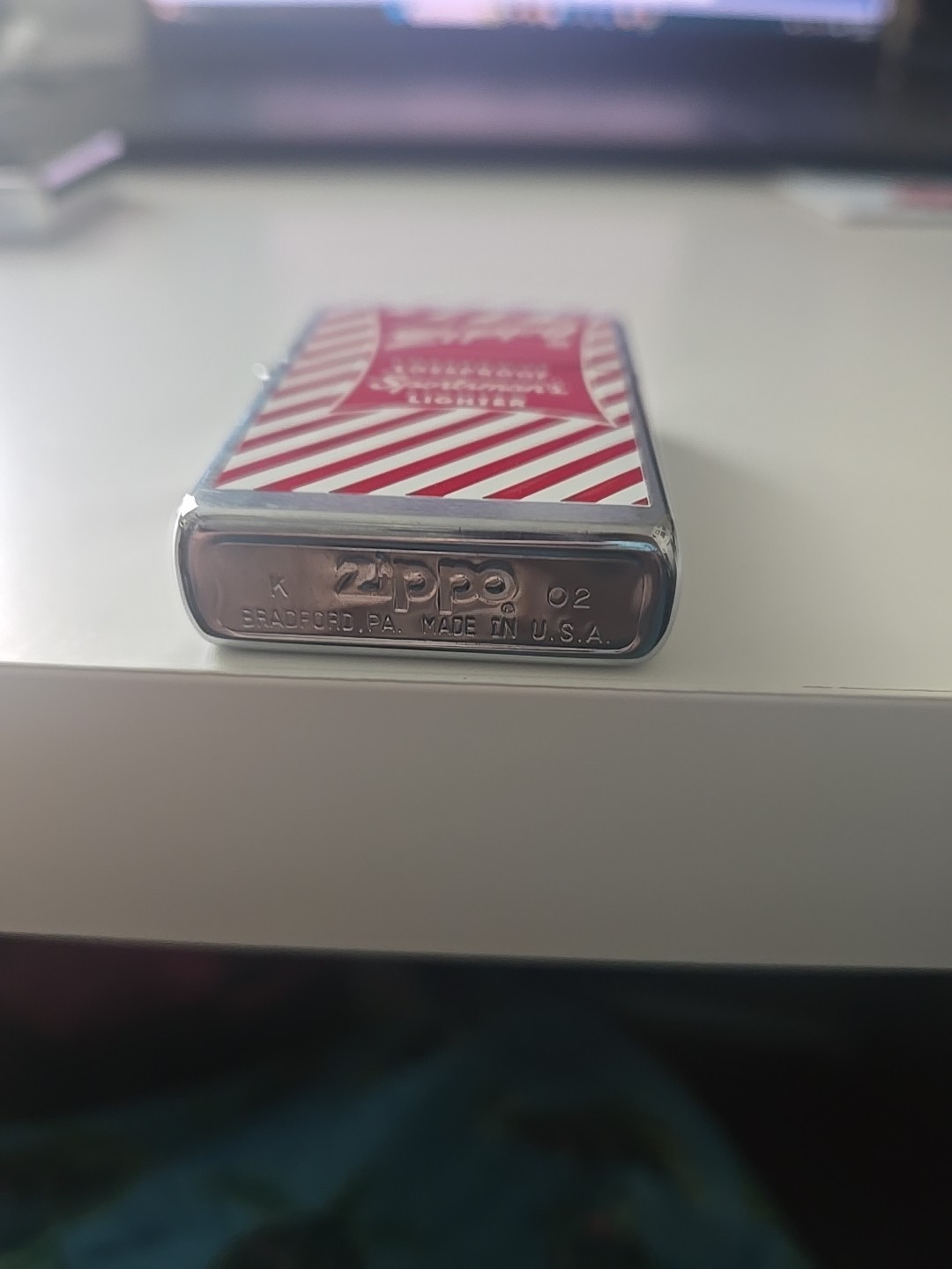 Zippo Lot Of 2 Chrome 1 Black Stripe & 1 Red Stripe 2002 New