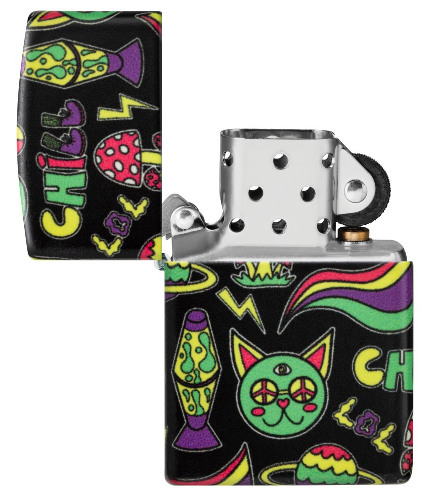 Zippo Glowing Chill Design Glow-in-the-Dark Green Windproof Pocket Lighter, 4…