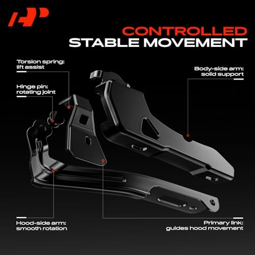 Front Hood Hinges Compatible with 2007-2014 Chevy Chevrolet Chevy Silverado