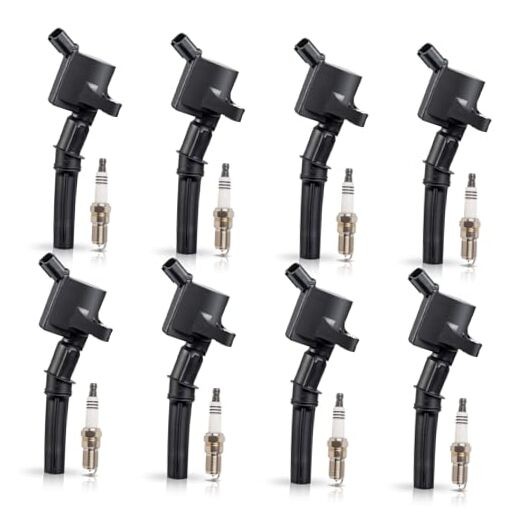 DG508 Ignition Coils and SP479 Spark Plugs For 5.4 V8 Compatible with Lincoln