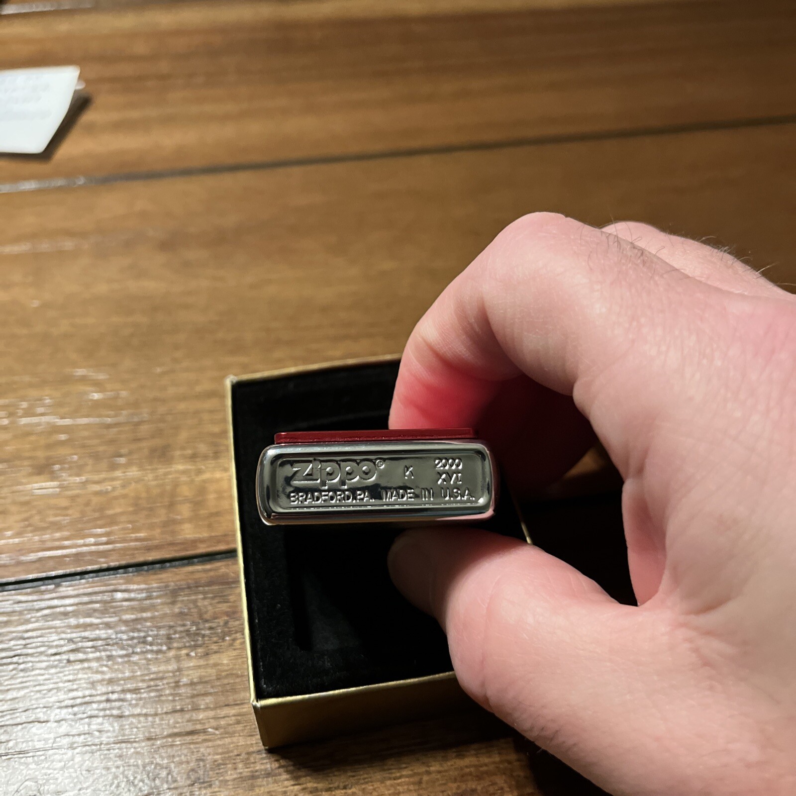 Zippo Lighter 2000 Red Anodized Aluminum Unstruck