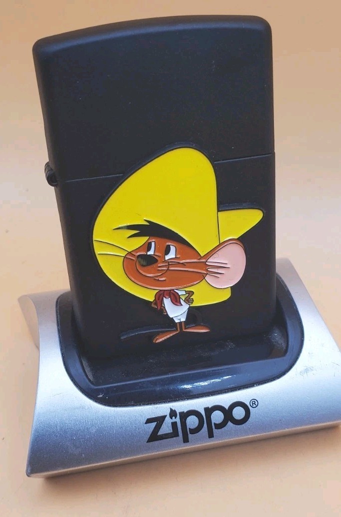 Zippo Lighter With A Fastest Mouse Medallion Matt Black