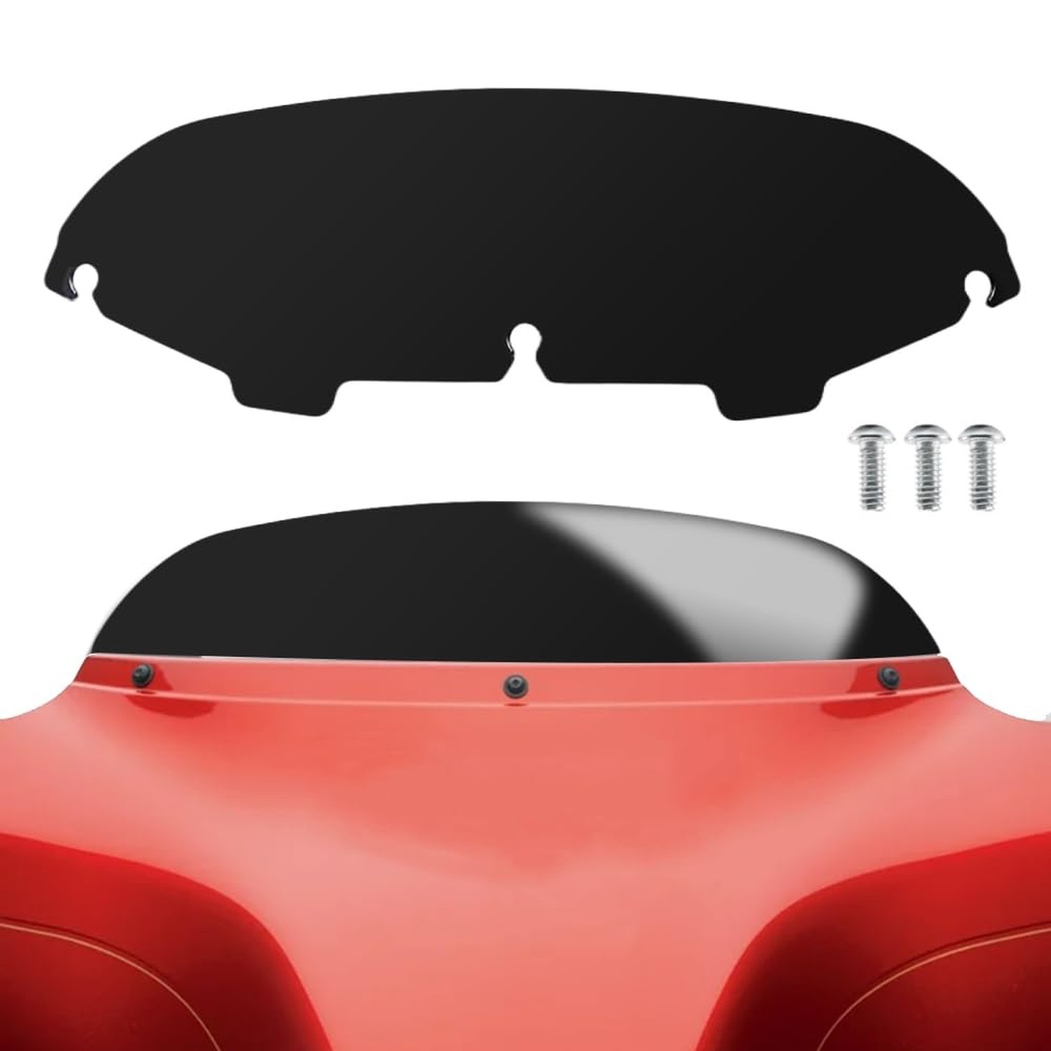 TSUNG 4.5″ Black Round Windshield Batwing Windscreen Fit for 1996-2013 Tourin…