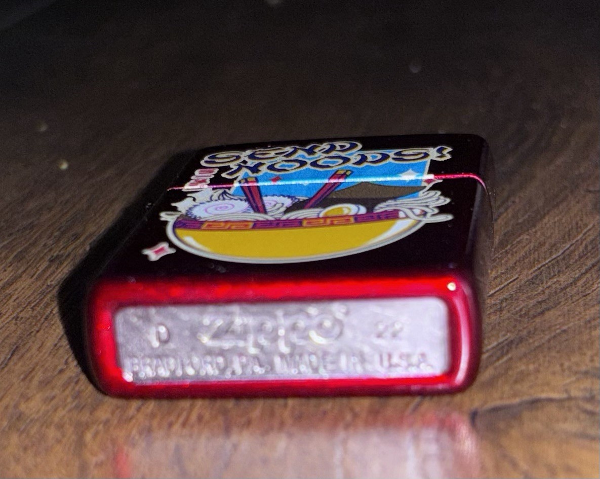 Send Noods Candy Apple Red Zippo Lighter-New