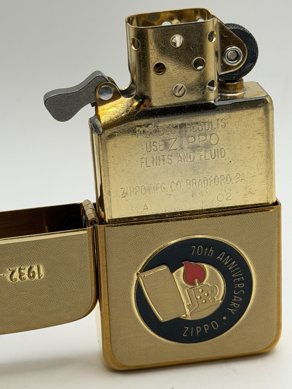 Vintage 2002 Friends For A Lifetime 70th Anniversary Brass Zippo Lighter New