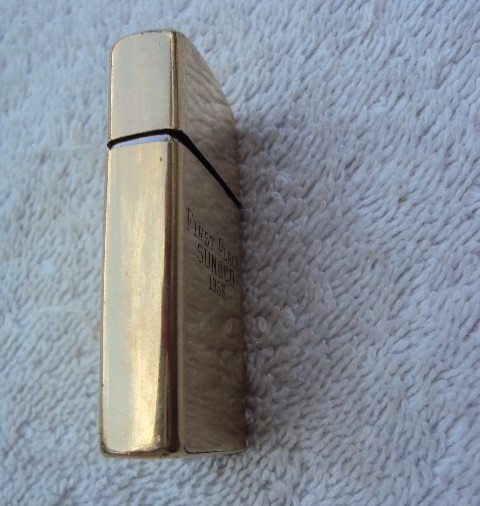 1957 10k Gold Filled Slim Zippo Lighter First Place SUNOCO 1958 Moonshiner