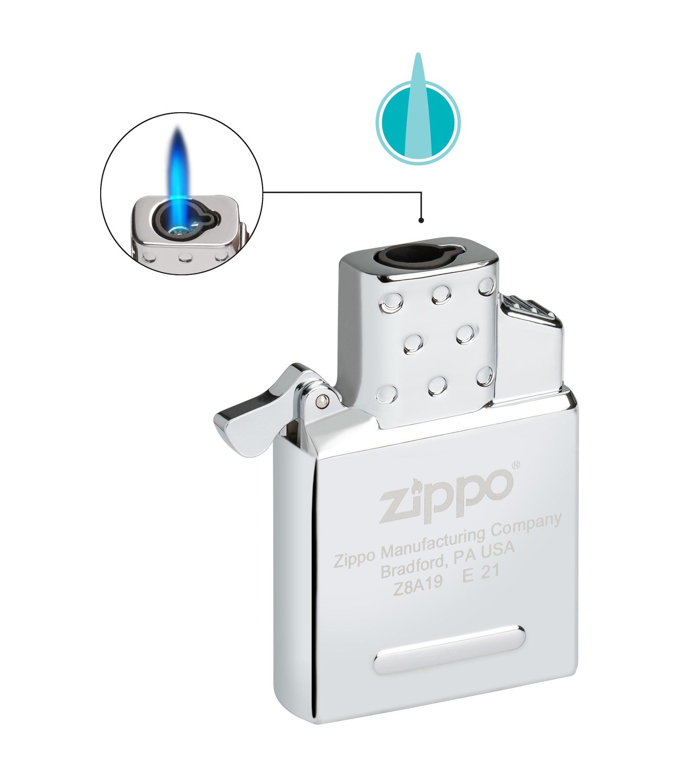 Zippo Butane Single Flame 5.5 x 3.8 x 1.2 cm, Gas Insert –