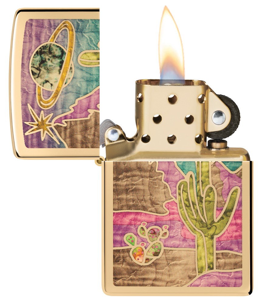 Zippo Desert Fusion Design High Polish Brass Windproof Pocket Lighter, 254B-1…