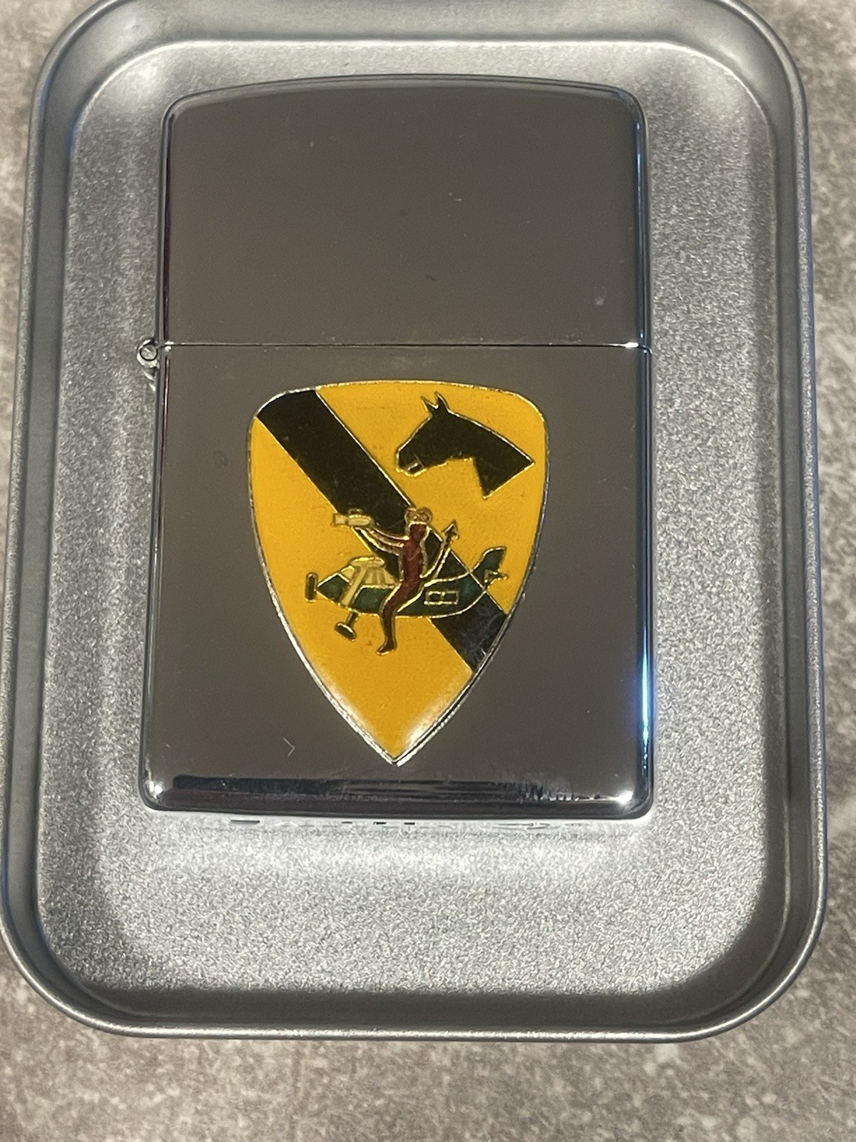 Military Earth By Star Chrome Lighter Army 1st Cavalry Only One Enamel Emblem