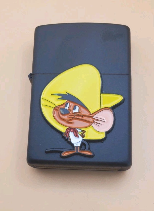 Zippo Lighter With A Fastest Mouse Medallion Matt Black