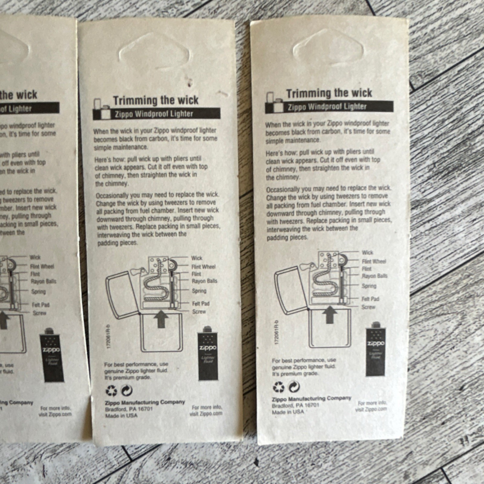 Lot of 4 Zippo Genuine Wick for Windproof Lighters Genuine Wicks 4.5 Inch 100mm
