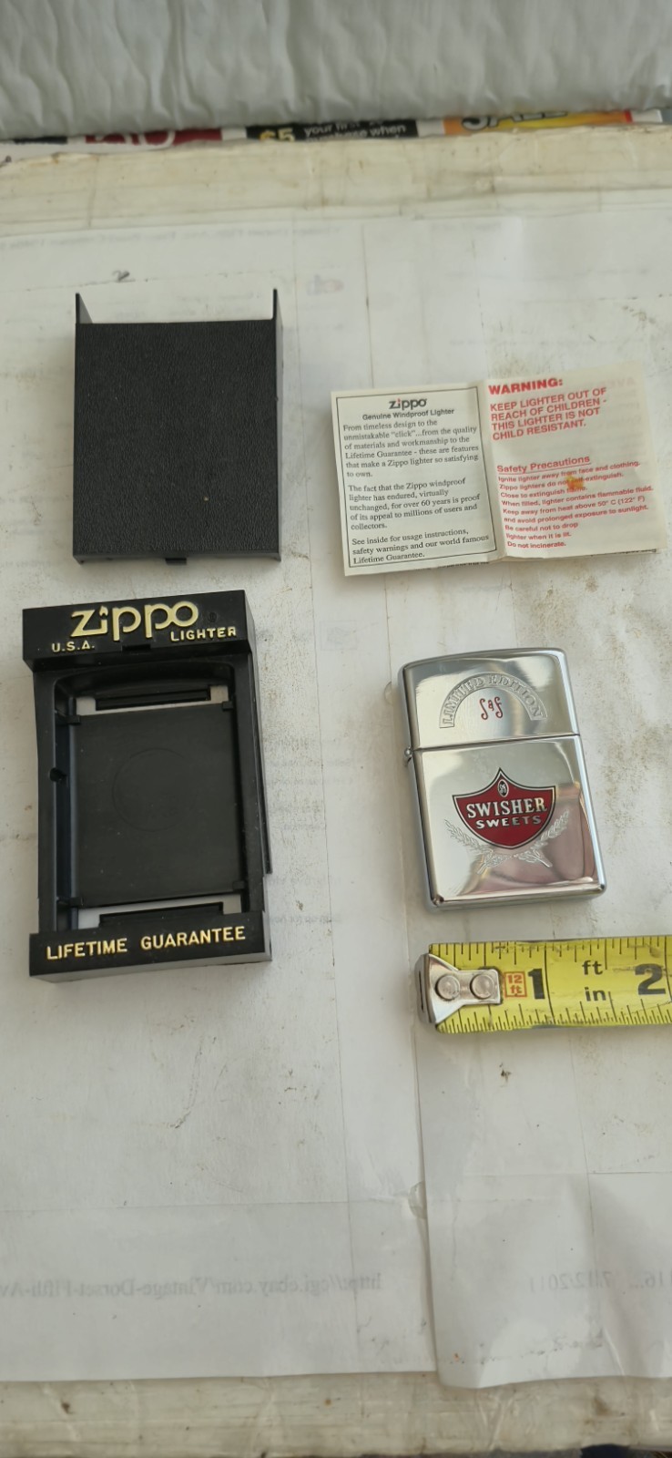 1998 Zippo Advertising Lighter. Swisher Sweets. UNFIRED. With Case