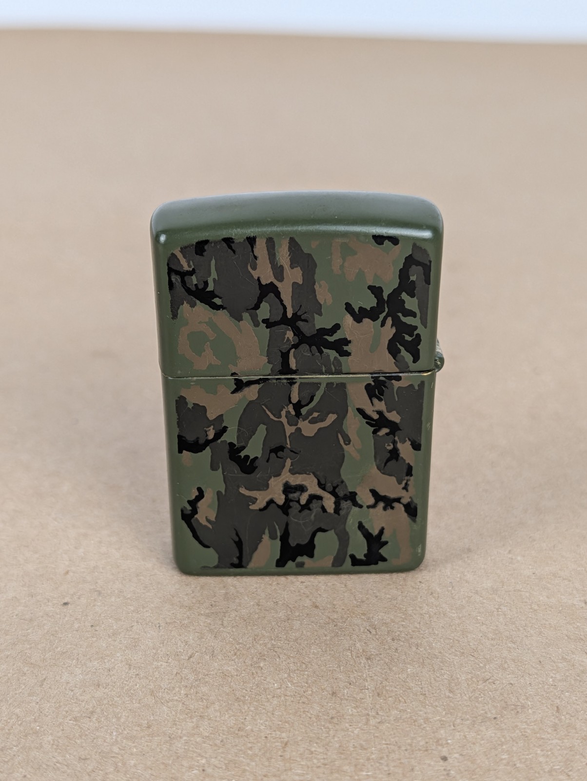 Vintage 1994 Zippo Lighter Army Camo Camouflage Forest Green Matte W/ Flint/Wick