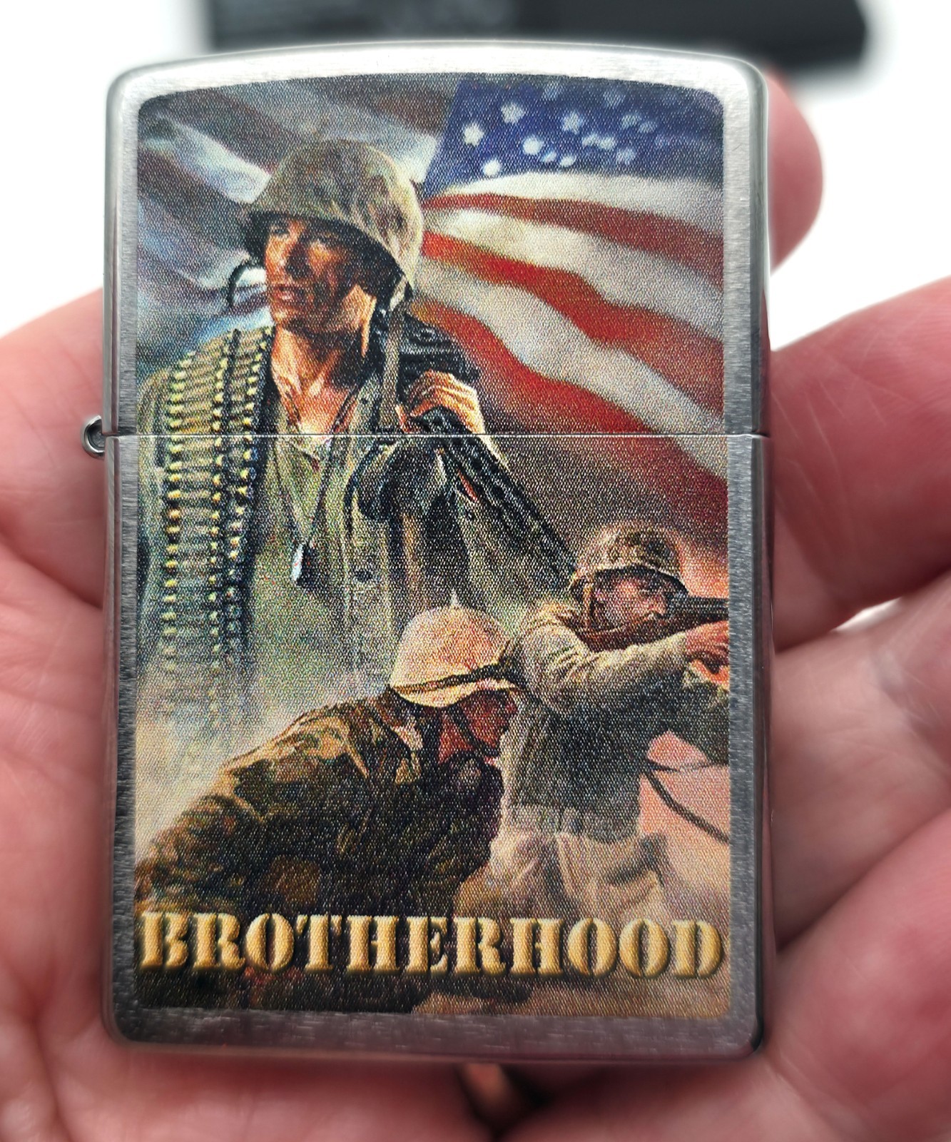 BROTHERHOOD 2015 Marine Corps Zippo Cigarette Lighter New in Box USMC ~Video