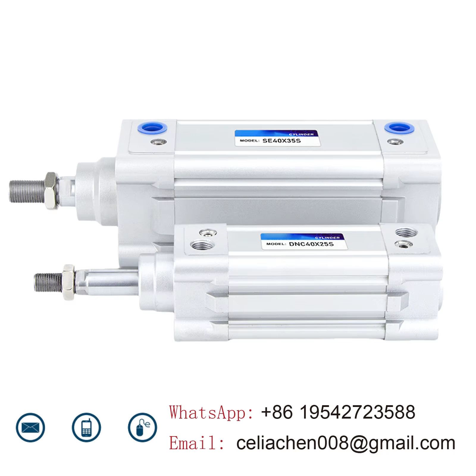 SC Series Pneumatic Cylinder Aluminum Double Acting Tie Rod Type Bore 32‑63mm St