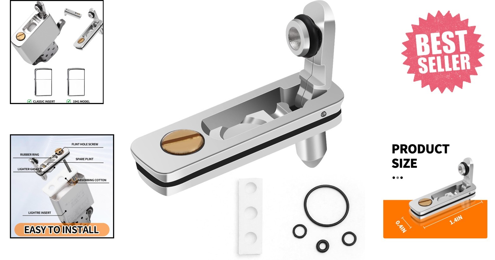 Multi-Sided Metal Gasket Seal for Zippo Lighters – Anti-Evaporation Accessories