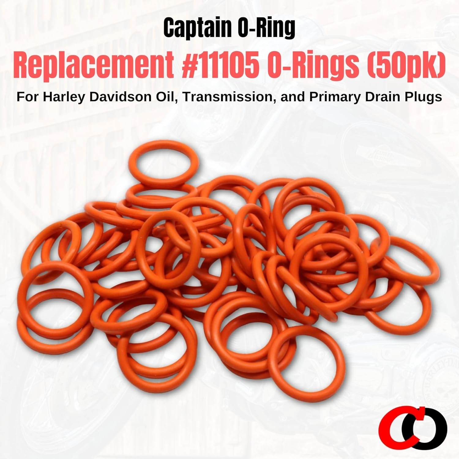 Harley Oil Drain Plug O-Ring Replacement Kit 50 Pack Genuine Harley O-Ring Oil