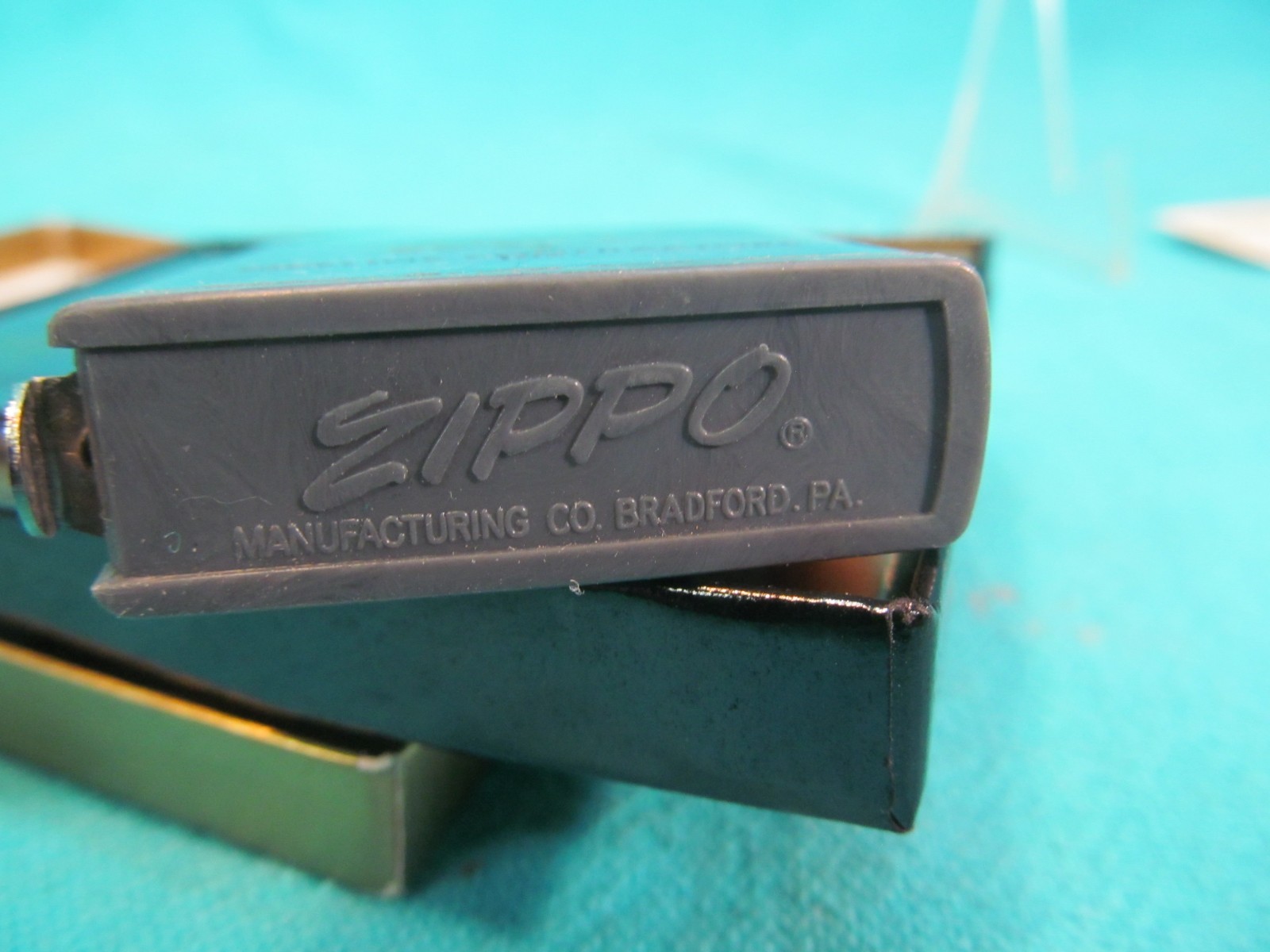 NOS 1950-1957 ZIPPO ADVERTISING LIGHTER & RULE IN BOX PIPELINE CONTRACTORS INC