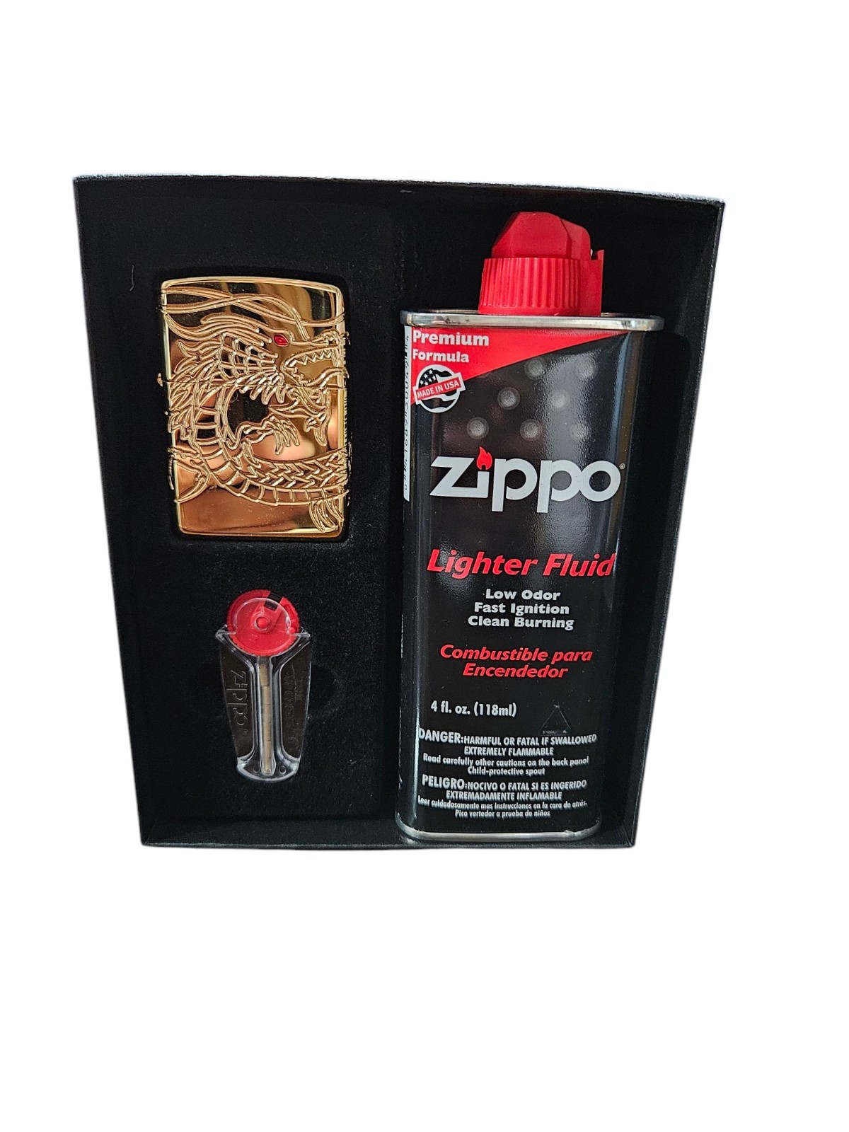Zippo Lighter – Chinese Dragon – 360 Degrees Multi-Cut Armor Set- Gold Plated
