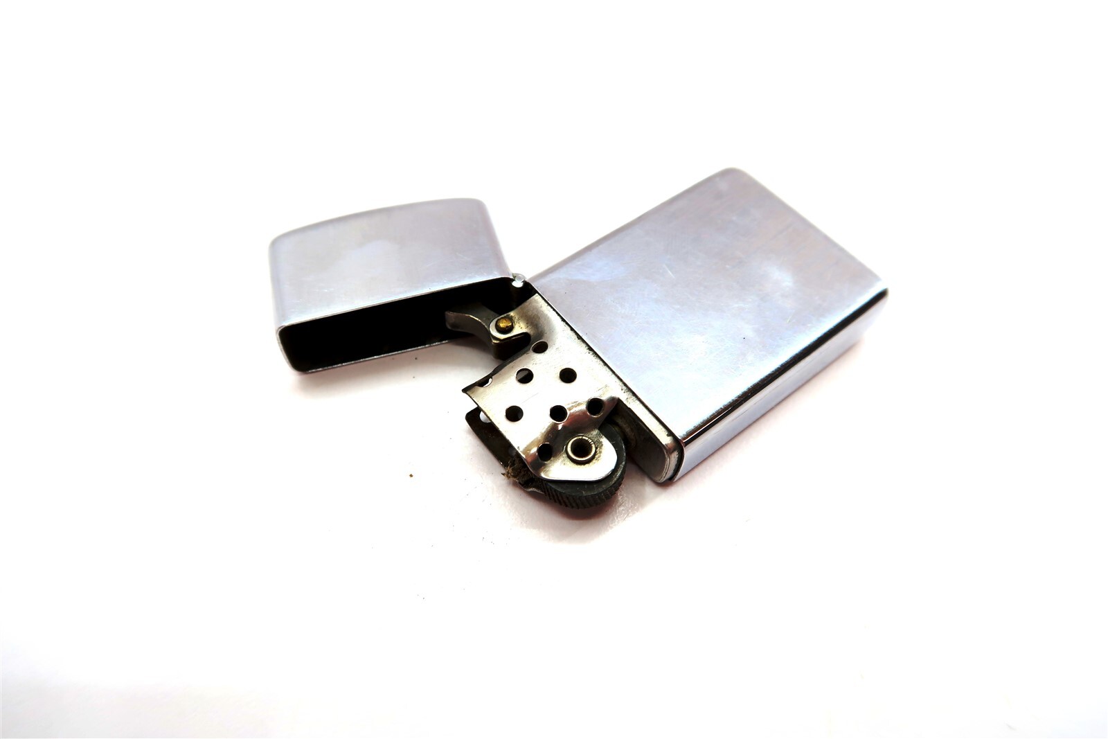 Vintage 1958 ZIPPO Slim Lighter with Gannett Fleming Logo along with Partial Box