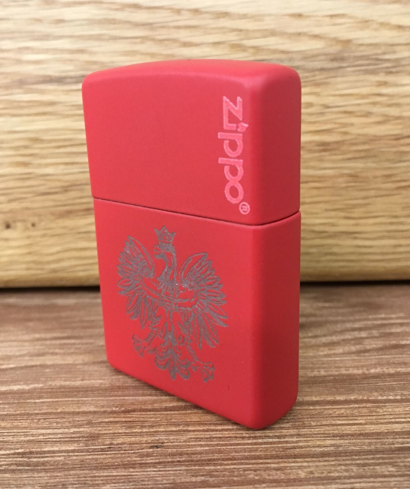 Personalised „Eagle of Poland“ Red Matte Zippo Lighter Engraved Smoking Gift