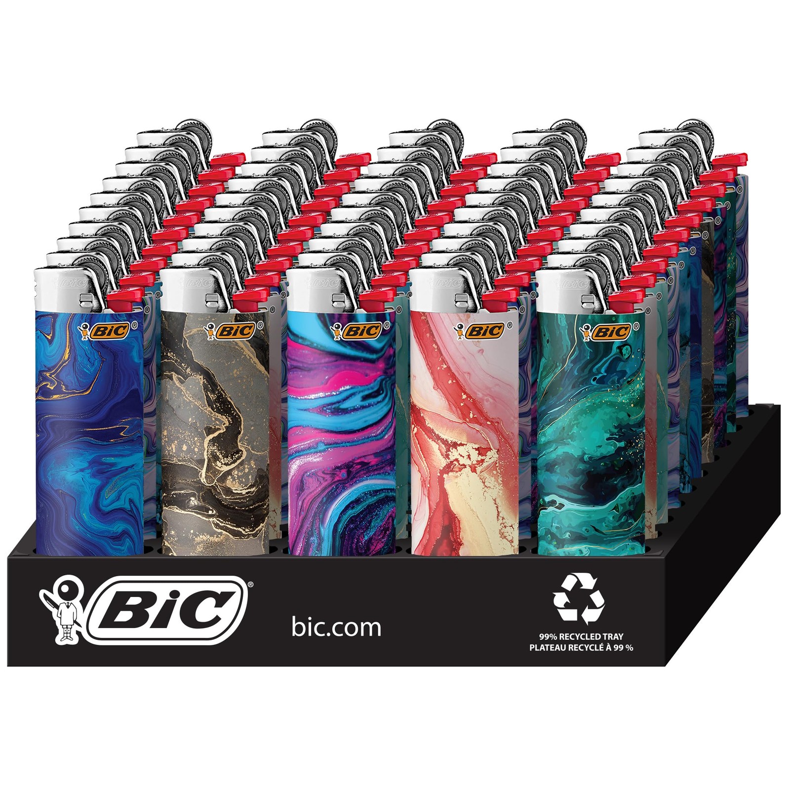 Bic Maxi Pocket Lighter Special Edition Marble Collection Assorted Unique