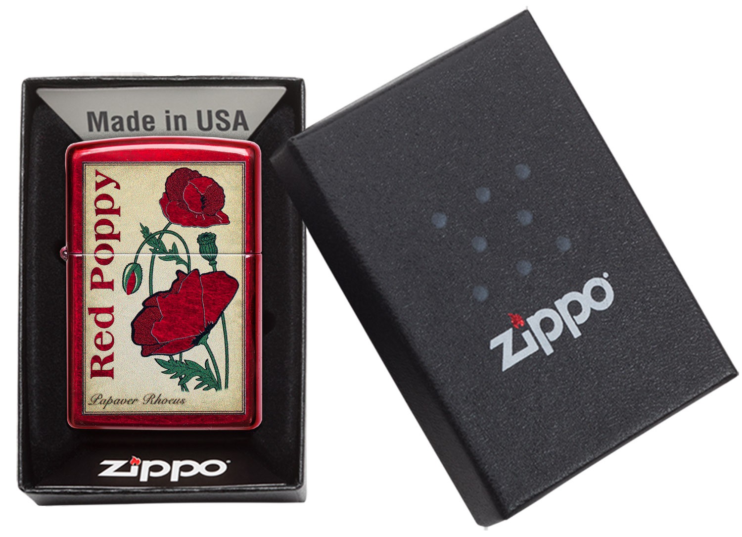 Zippo Poppy Design Windproof Pocket Lighter, 21063-078384