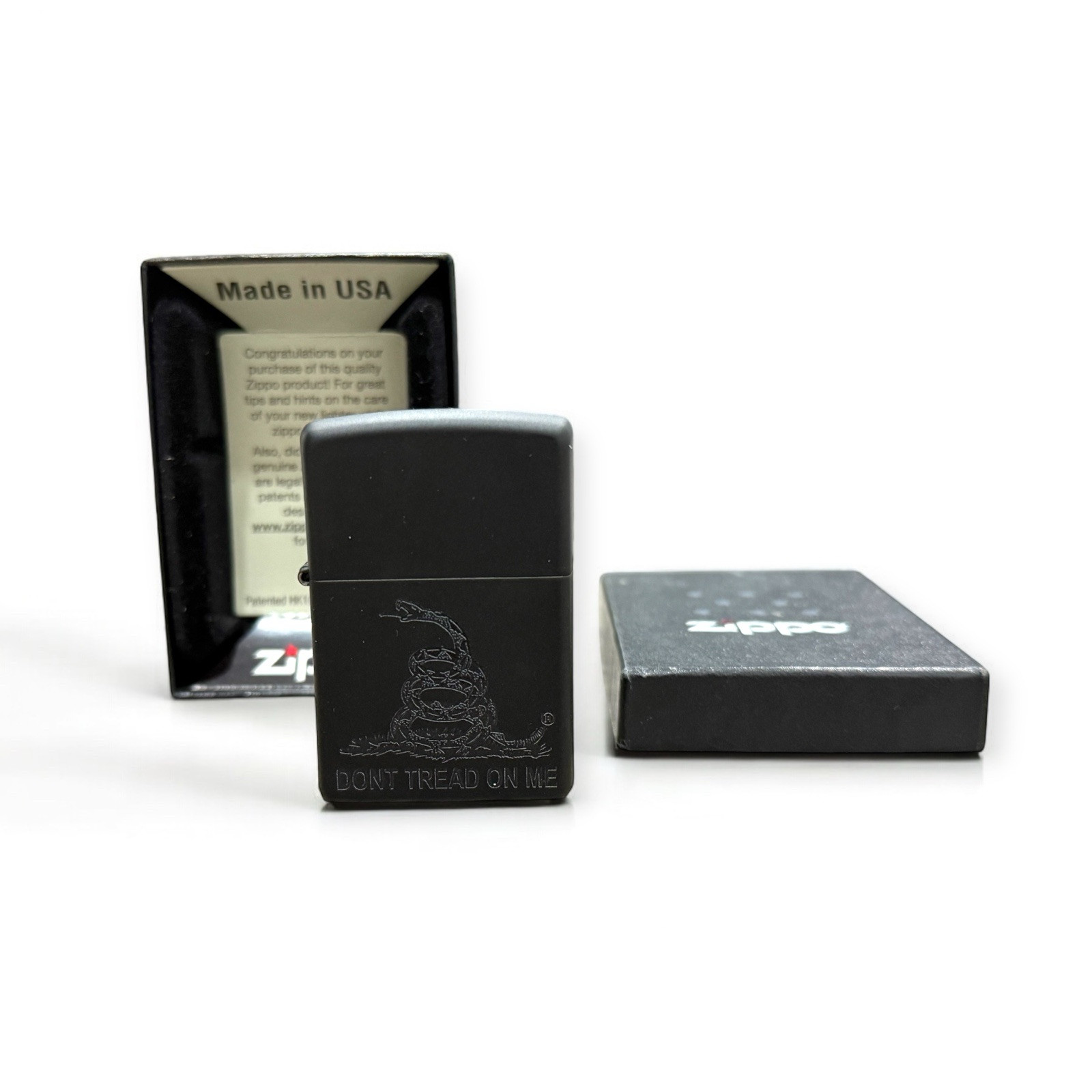 Zippo Dont Tread On Me Matt Black Lighter – Brand New