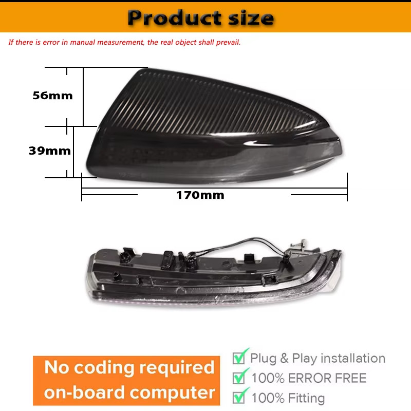 LED Dynamic Turn Signal Light Side Mirror Indicator Blinker For Mercedes Benz C