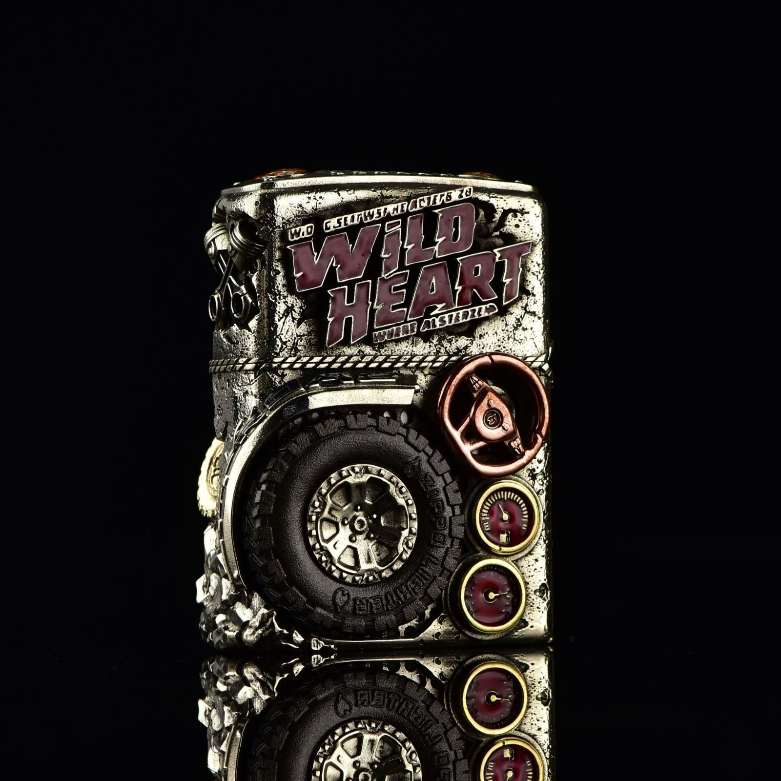 Genuine Zippo Armor Lighter – Silver 3D Relief Off-Road Truck Design